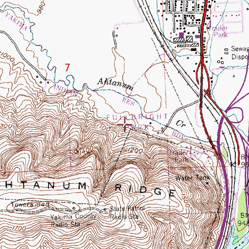 Topographic Map of Fullbright Park, WA