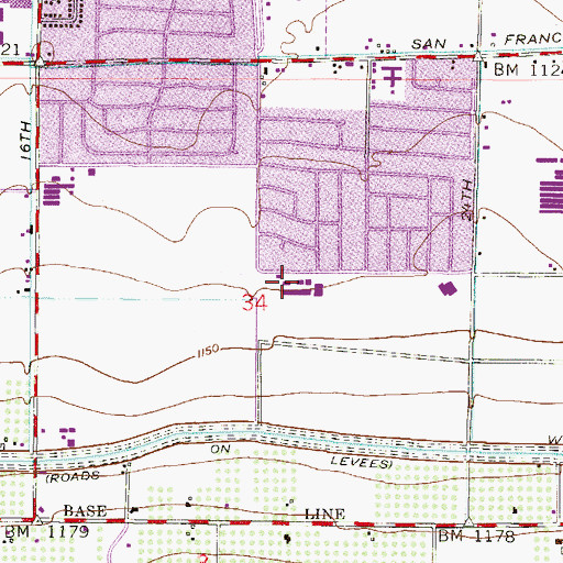 Topographic Map of T G Barr School, AZ