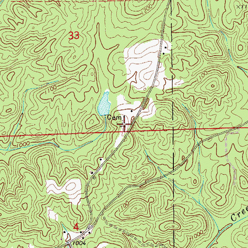 Topographic Map of Fairview Church, AL