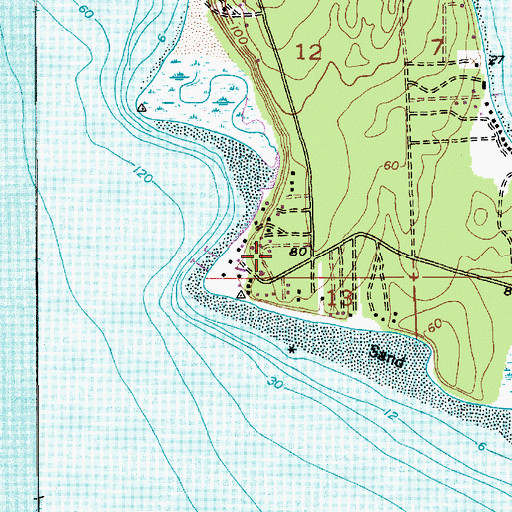Topographic Map of Twin Spits, WA