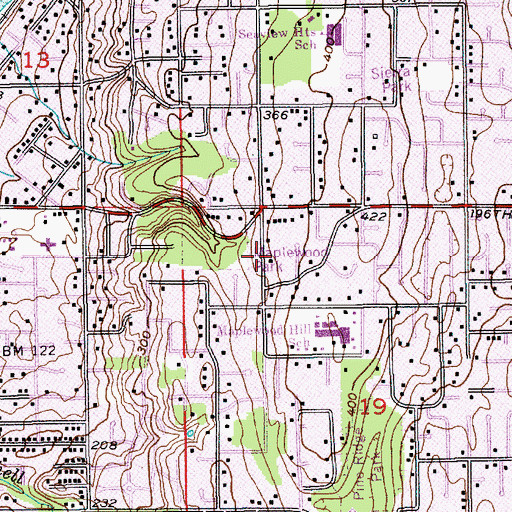 Topographic Map of Maplewood Park, WA