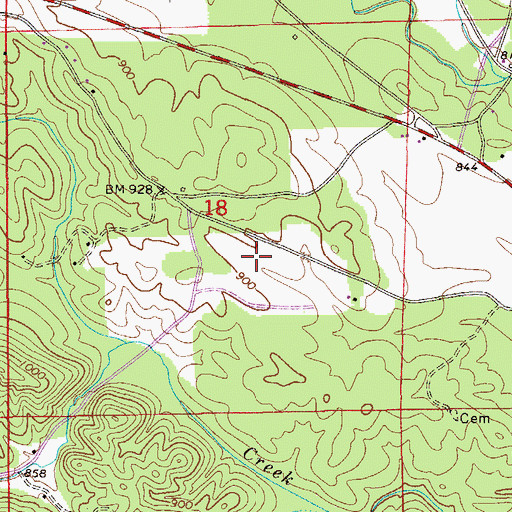 Topographic Map of Section Eighteen Prospect, AL