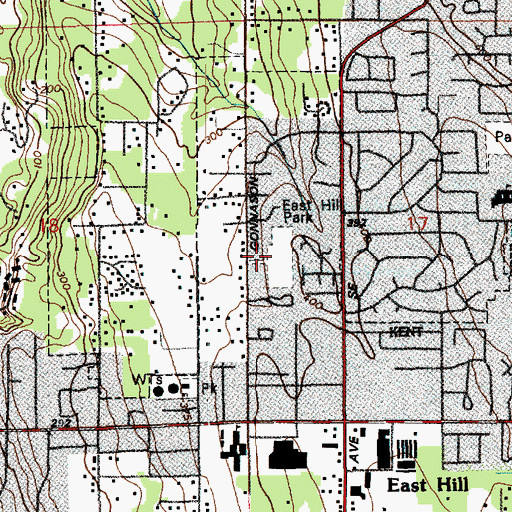 Topographic Map of East Hill Park, WA