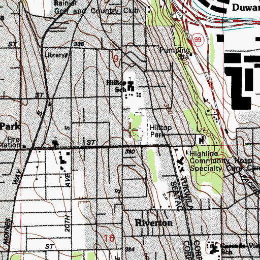Topographic Map of Hilltop Park, WA