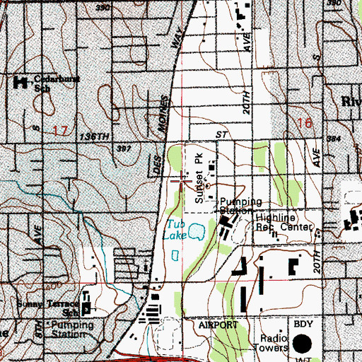 Topographic Map of Sunset Park, WA
