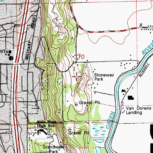 Topographic Map of Stoneway Park, WA