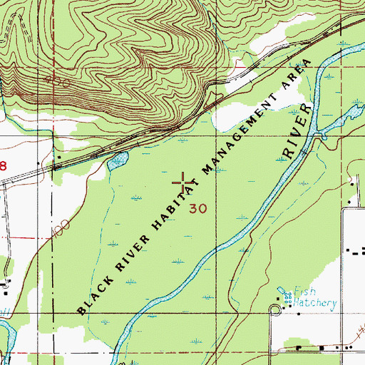 Topographic Map of Black River Habitat Management Area, WA