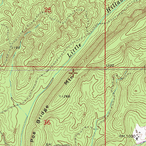 Topographic Map of Atlas Mine, AL