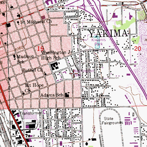 Topographic Map of Washington Park, WA