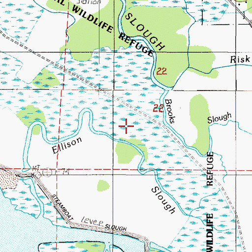 Topographic Map of Columbian White-Tailed Deer National Wildlife Refuge, WA