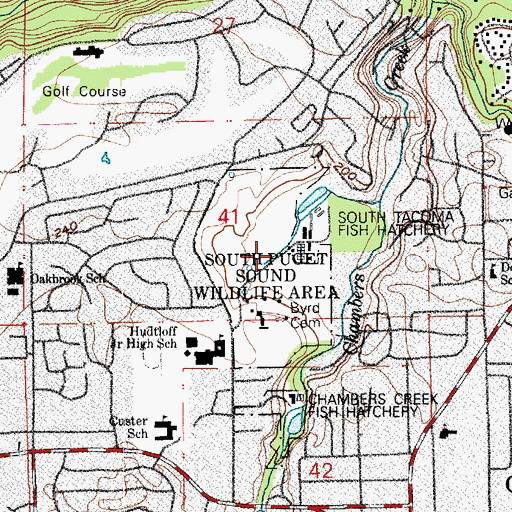 Topographic Map of South Tacoma State Game Farm, WA