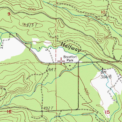 Topographic Map of Boistfort Park, WA