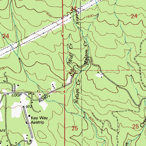 Topographic Map of Wolf Creek, WA