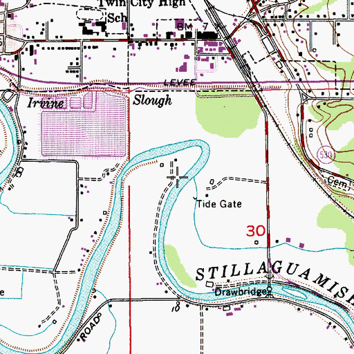 Topographic Map of Jorgenson Slough, WA