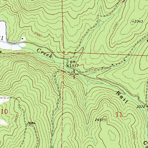 Topographic Map of Bartlett Creek, WA