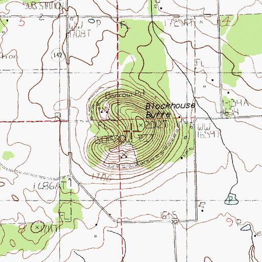 Topographic Map of Blockhouse Butte, WA