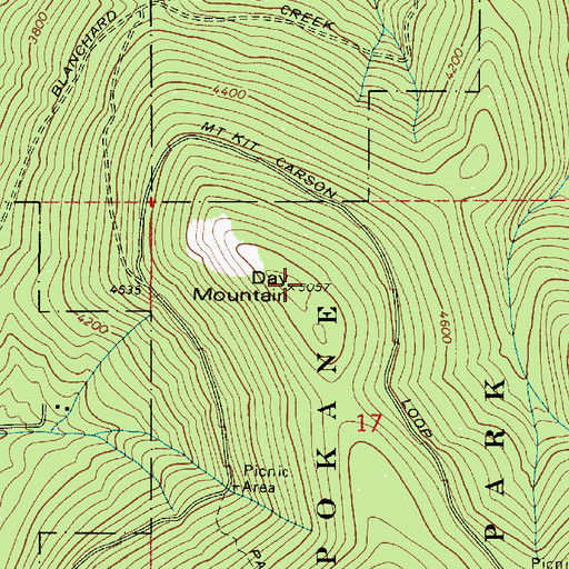 Topographic Map of Day Mountain, WA