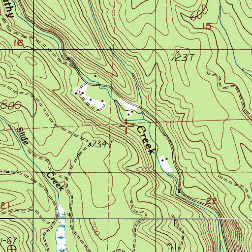 Topographic Map of Erick Creek, WA