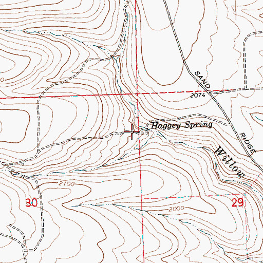 Topographic Map of Haggey Spring, WA