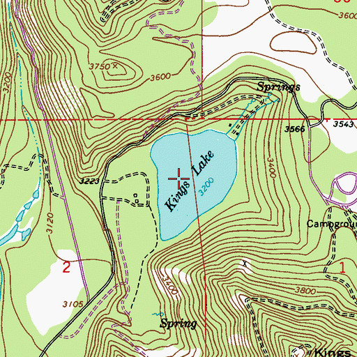 Topographic Map of Kings Lake, WA