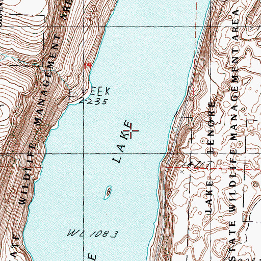 Topographic Map of Lenore Lake, WA