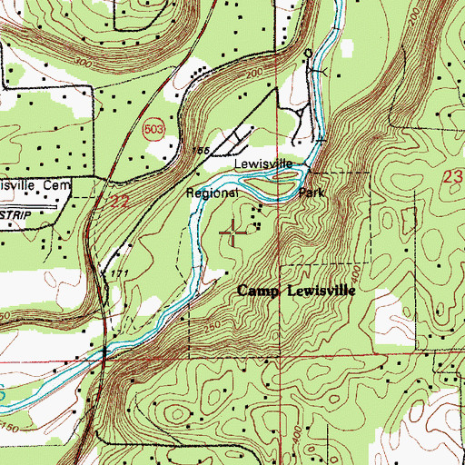 Topographic Map of Lewisville Park, WA