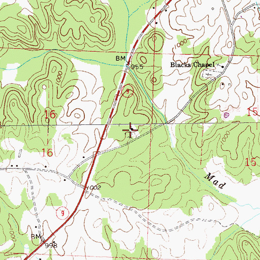Topographic Map of New Hope Church, AL