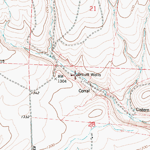 Topographic Map of Orcutt Well, WA