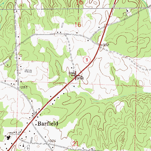 Topographic Map of Union Gin (historical), AL