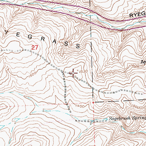 Topographic Map of Ryegrass Mountain, WA