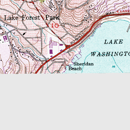 Topographic Map of Sheridan Beach, WA