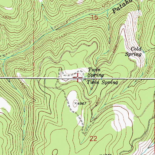 Topographic Map of Twin Spring, WA