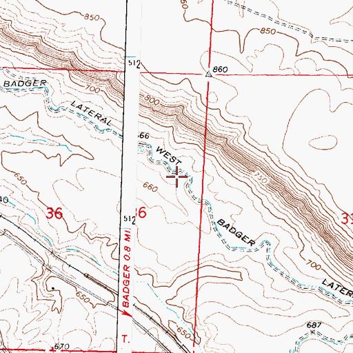 Topographic Map of West Badger Lateral, WA