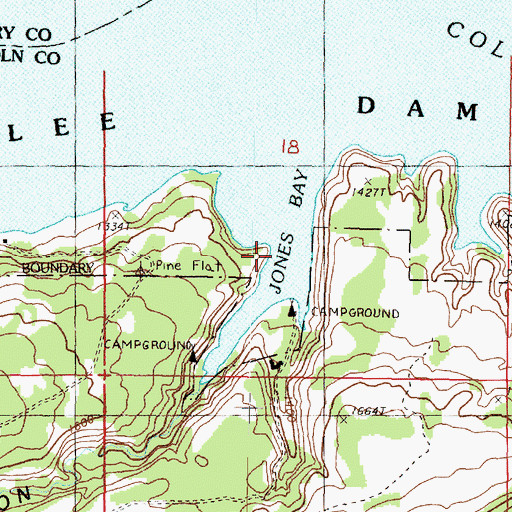 Topographic Map of Jones Bay, WA