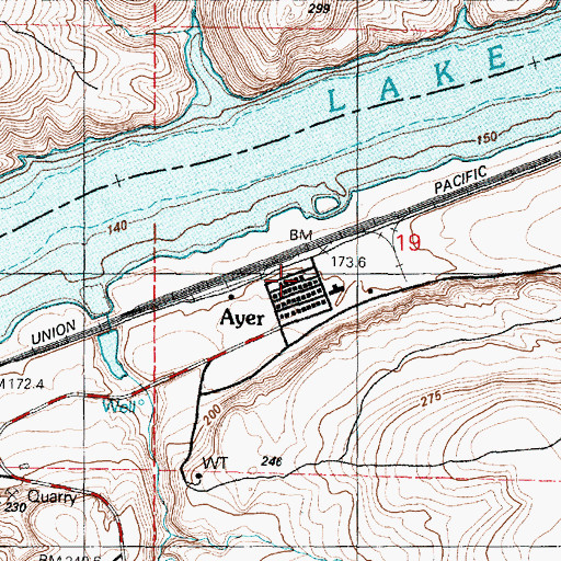 Topographic Map of Ayer, WA