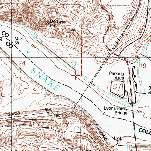 Topographic Map of Perry, WA