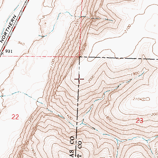 Topographic Map of Adrian, WA