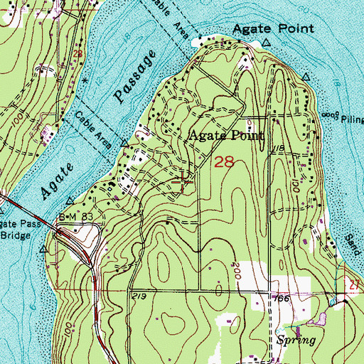 Topographic Map of Agate Point, WA