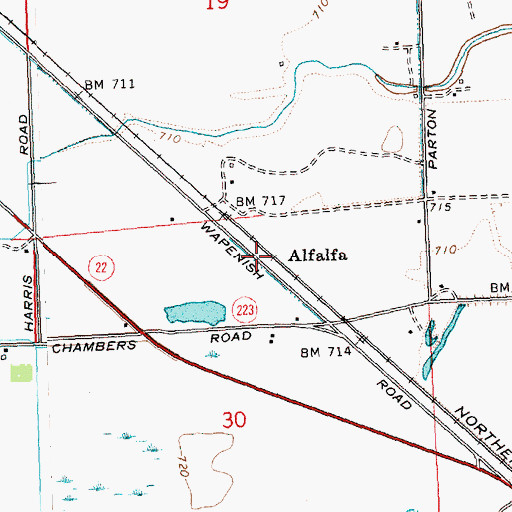 Topographic Map of Alfalfa, WA