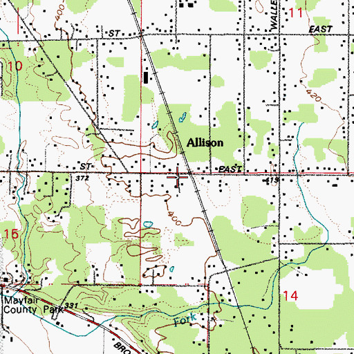 Topographic Map of Allison, WA