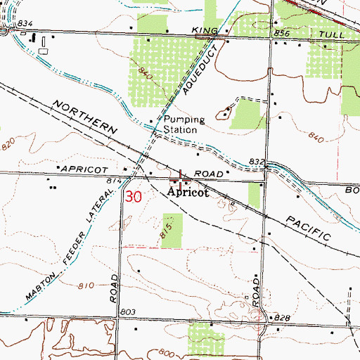 Topographic Map of Apricot, WA