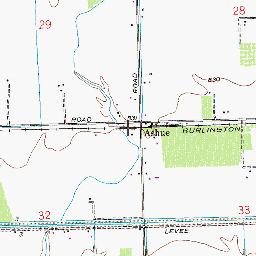 Topographic Map of Ashue, WA