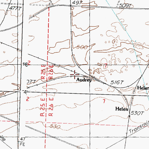Topographic Map of Audrey, WA