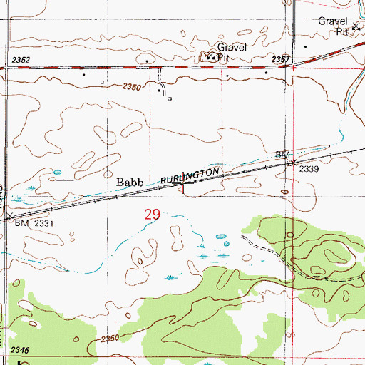 Topographic Map of Babb, WA