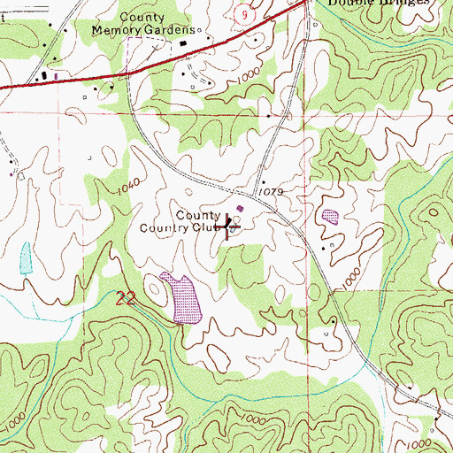 Topographic Map of Clay County Country Club, AL