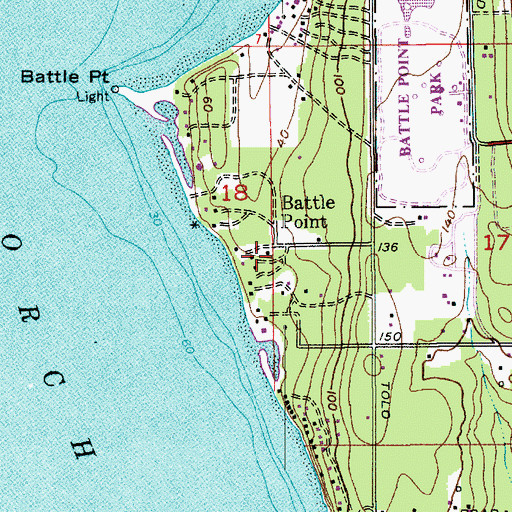 Topographic Map of Battle Point, WA