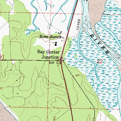 Topographic Map of Bay Center Junction, WA