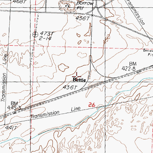 Topographic Map of Bettie, WA