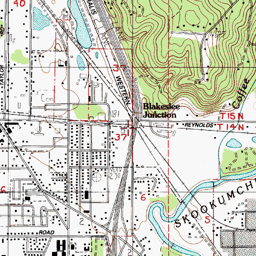 Topographic Map of Blakeslee Junction, WA