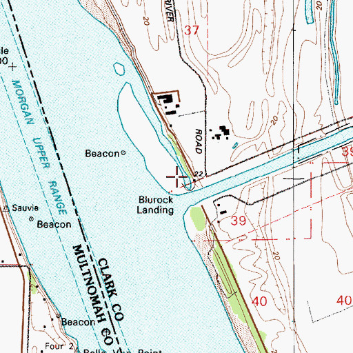 Topographic Map of Blurock Landing, WA